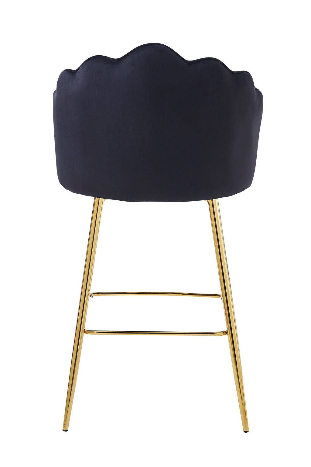 Sales Fever - Barhocker Muscheldesign 2er Set aus Samt Schwarz