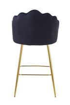 Sales Fever - Barhocker Muscheldesign 2er Set aus Samt Schwarz