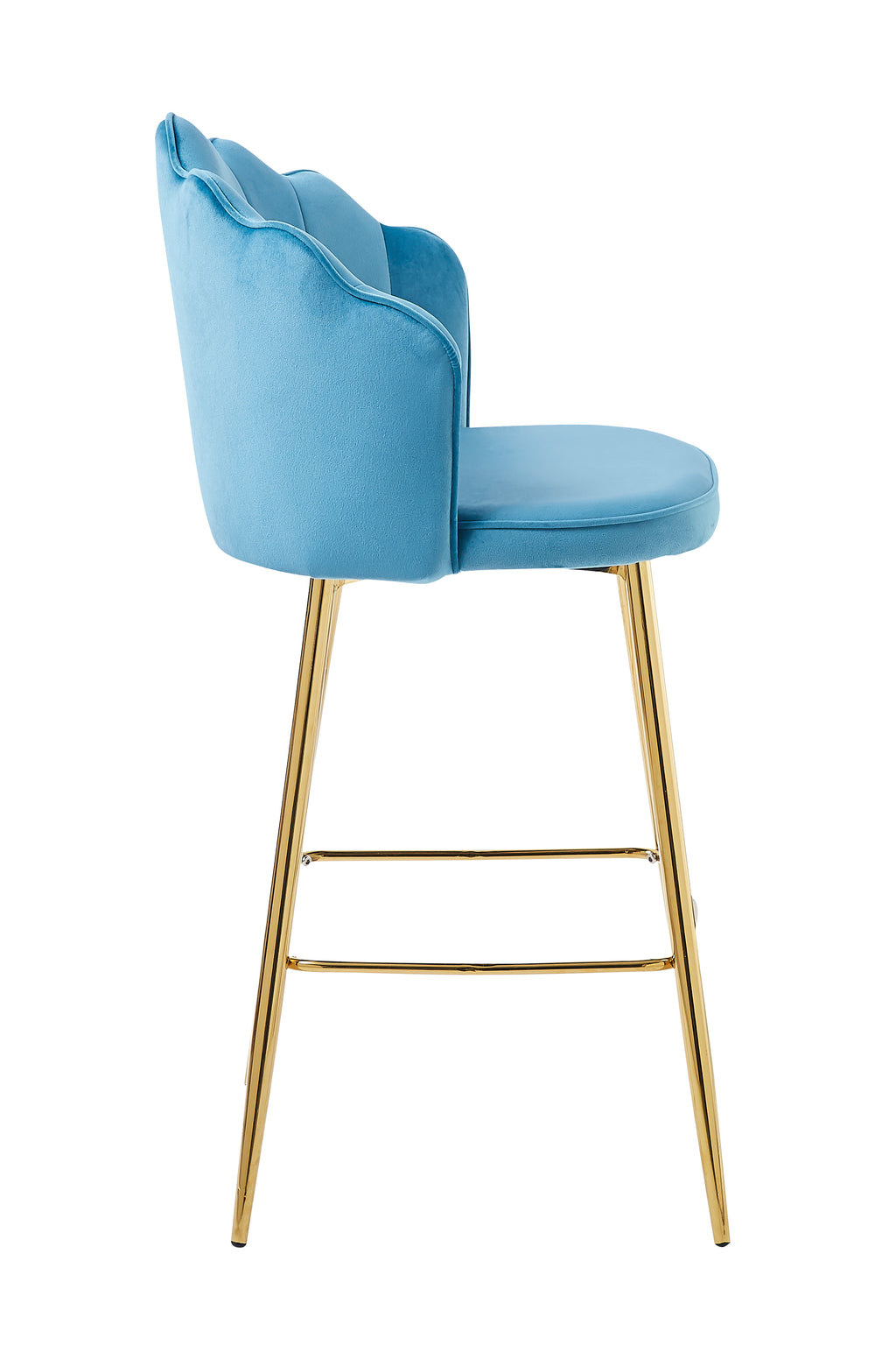 Sales Fever - Barhocker Muscheldesign 2er Set aus Samt Blau
