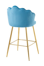 Sales Fever - Barhocker Muscheldesign 2er Set aus Samt Blau