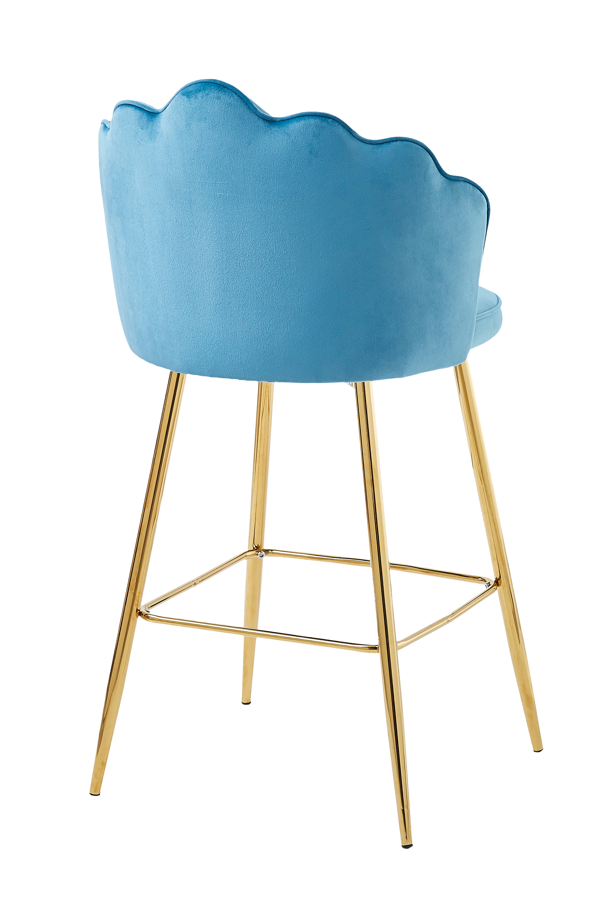 Sales Fever - Barhocker Muscheldesign 2er Set aus Samt Blau
