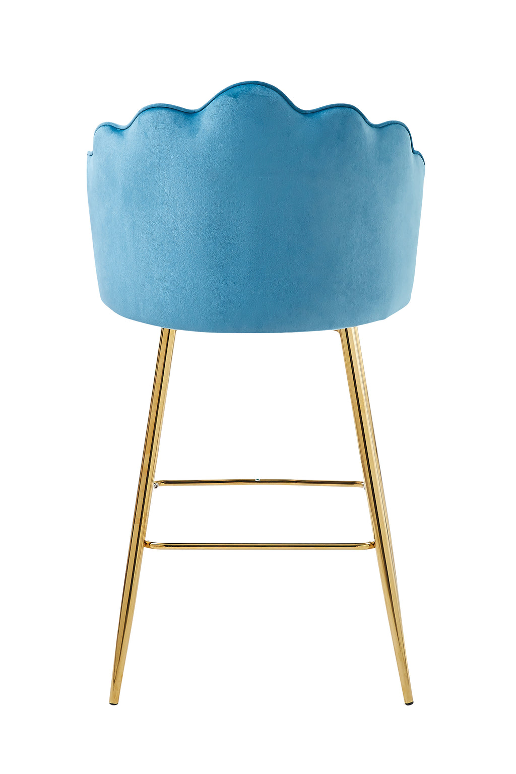 Sales Fever - Barhocker Muscheldesign 2er Set aus Samt Blau