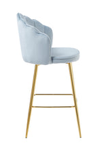 Sales Fever - Barhocker Muscheldesign 2er Set aus Samt Hellgrau
