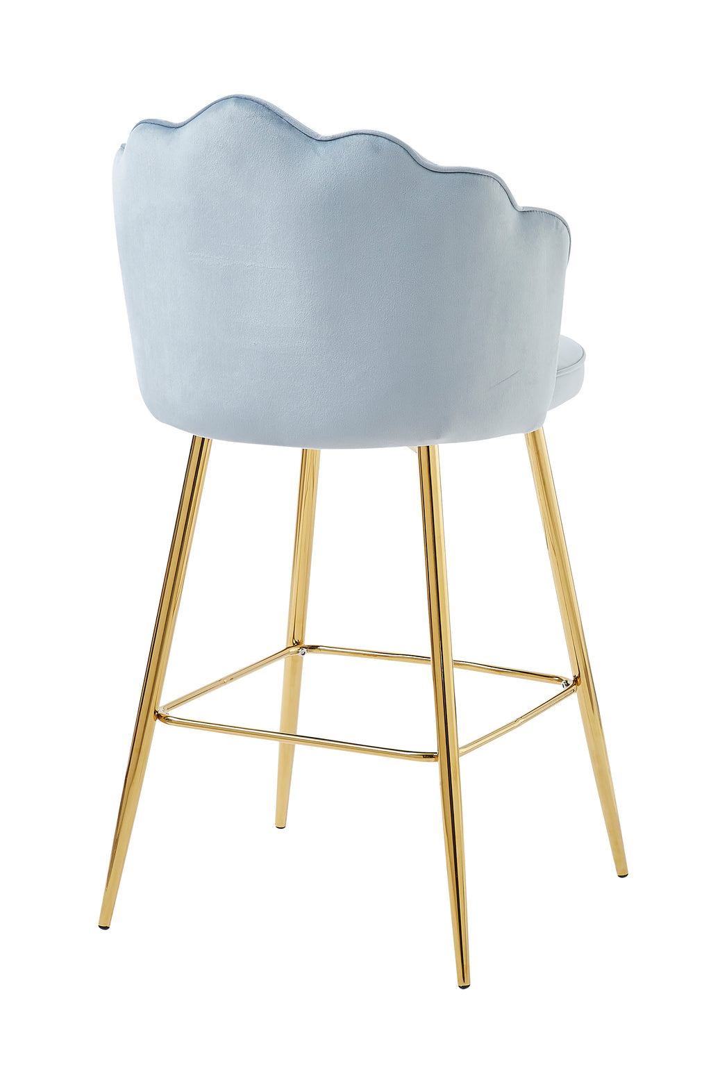 Sales Fever - Barhocker Muscheldesign 2er Set aus Samt Hellgrau
