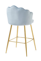 Sales Fever - Barhocker Muscheldesign 2er Set aus Samt Hellgrau