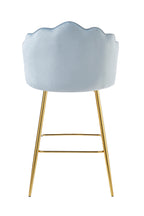 Sales Fever - Barhocker Muscheldesign 2er Set aus Samt Hellgrau