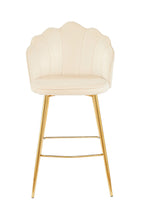 Sales Fever - Barhocker Muscheldesign 2er Set aus Samt Beige