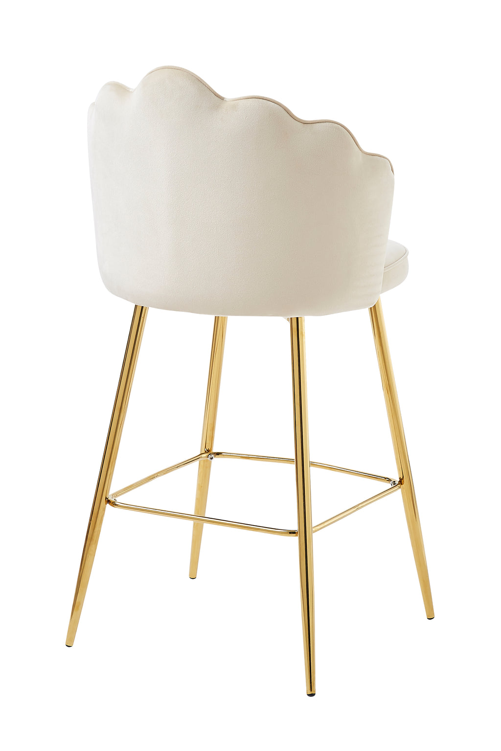 Sales Fever - Barhocker Muscheldesign 2er Set aus Samt Beige