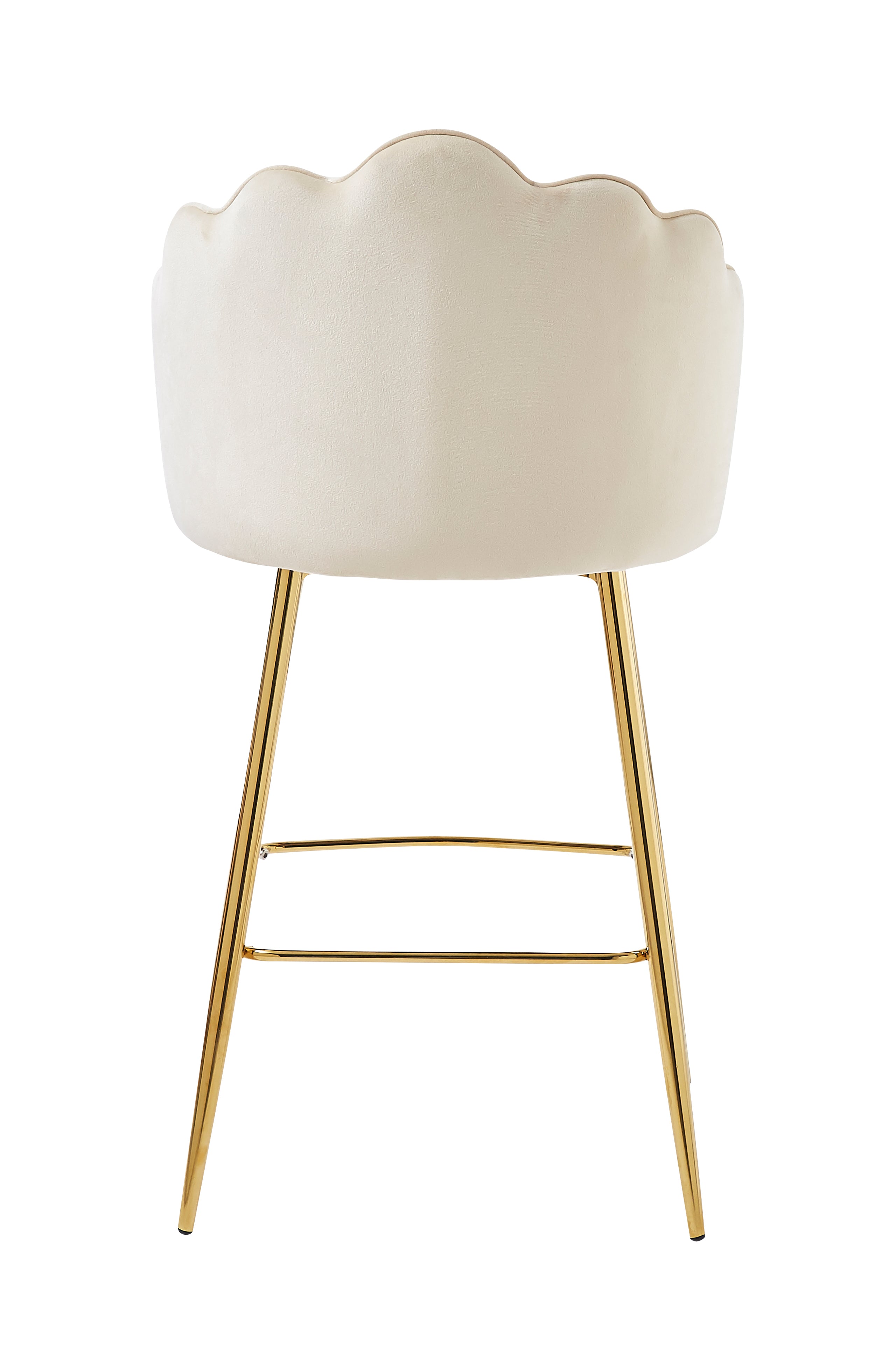 Sales Fever - Barhocker Muscheldesign 2er Set aus Samt Beige