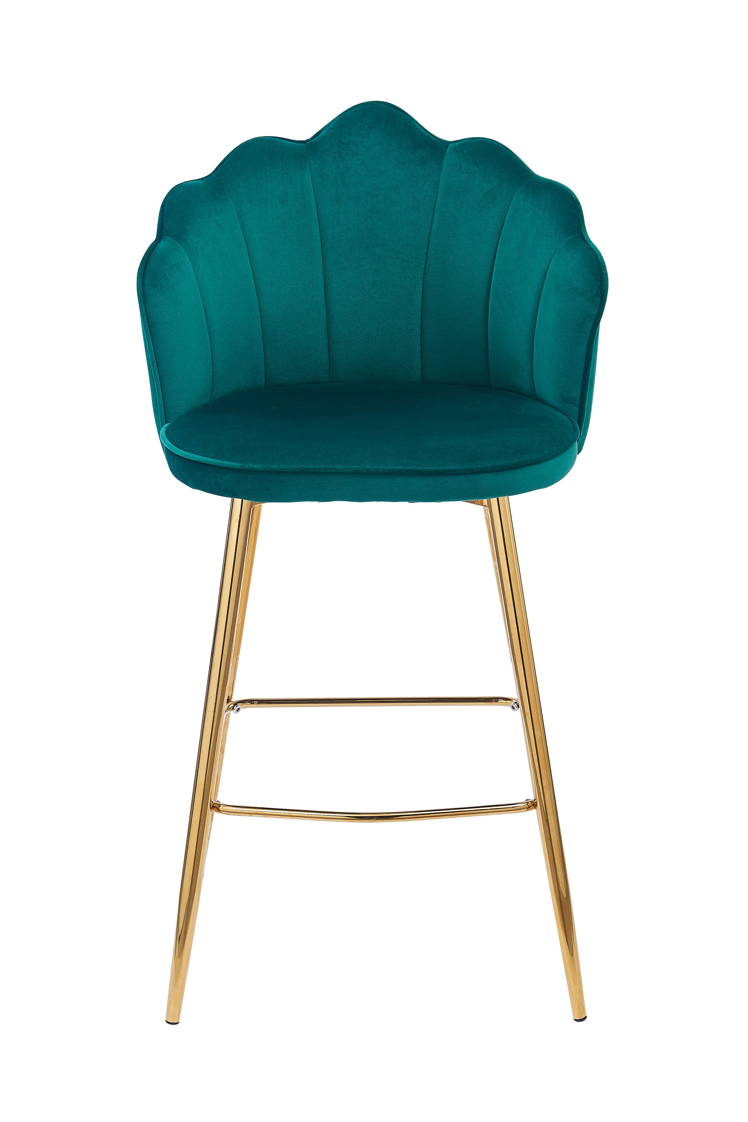 Sales Fever - Barhocker Muscheldesign 2er Set aus Samt Grün