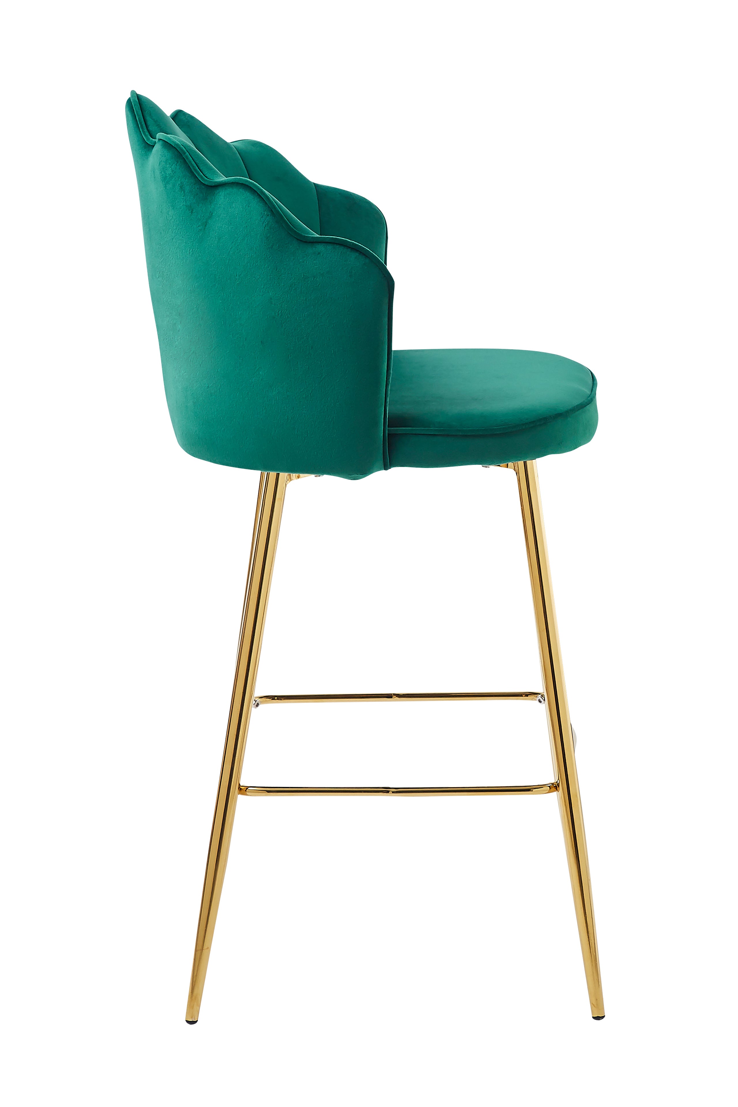 Sales Fever - Barhocker Muscheldesign 2er Set aus Samt Grün
