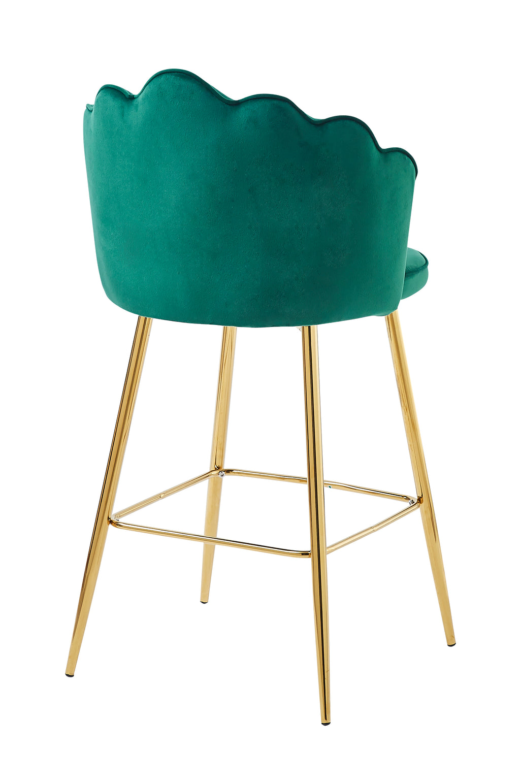 Sales Fever - Barhocker Muscheldesign 2er Set aus Samt Grün