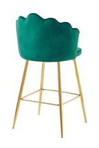 Sales Fever - Barhocker Muscheldesign 2er Set aus Samt Grün