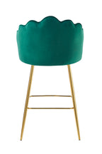 Sales Fever - Barhocker Muscheldesign 2er Set aus Samt Grün