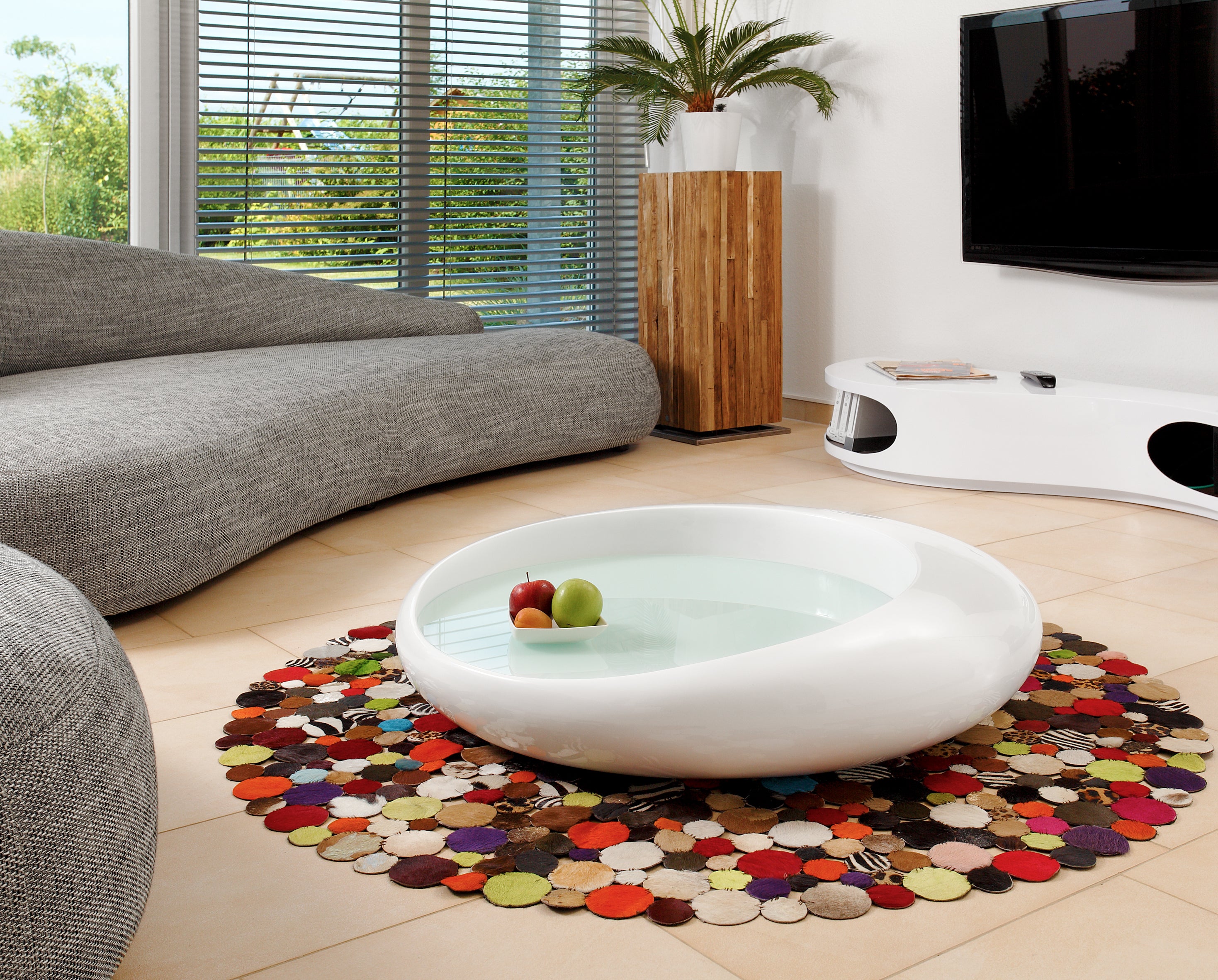 Sales Fever - Couchtisch 100x100x25 cm weiß Fiberglas#
