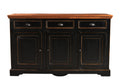 CORSICA Sideboard – Schwarz mit honigfarbiger Deckplatte