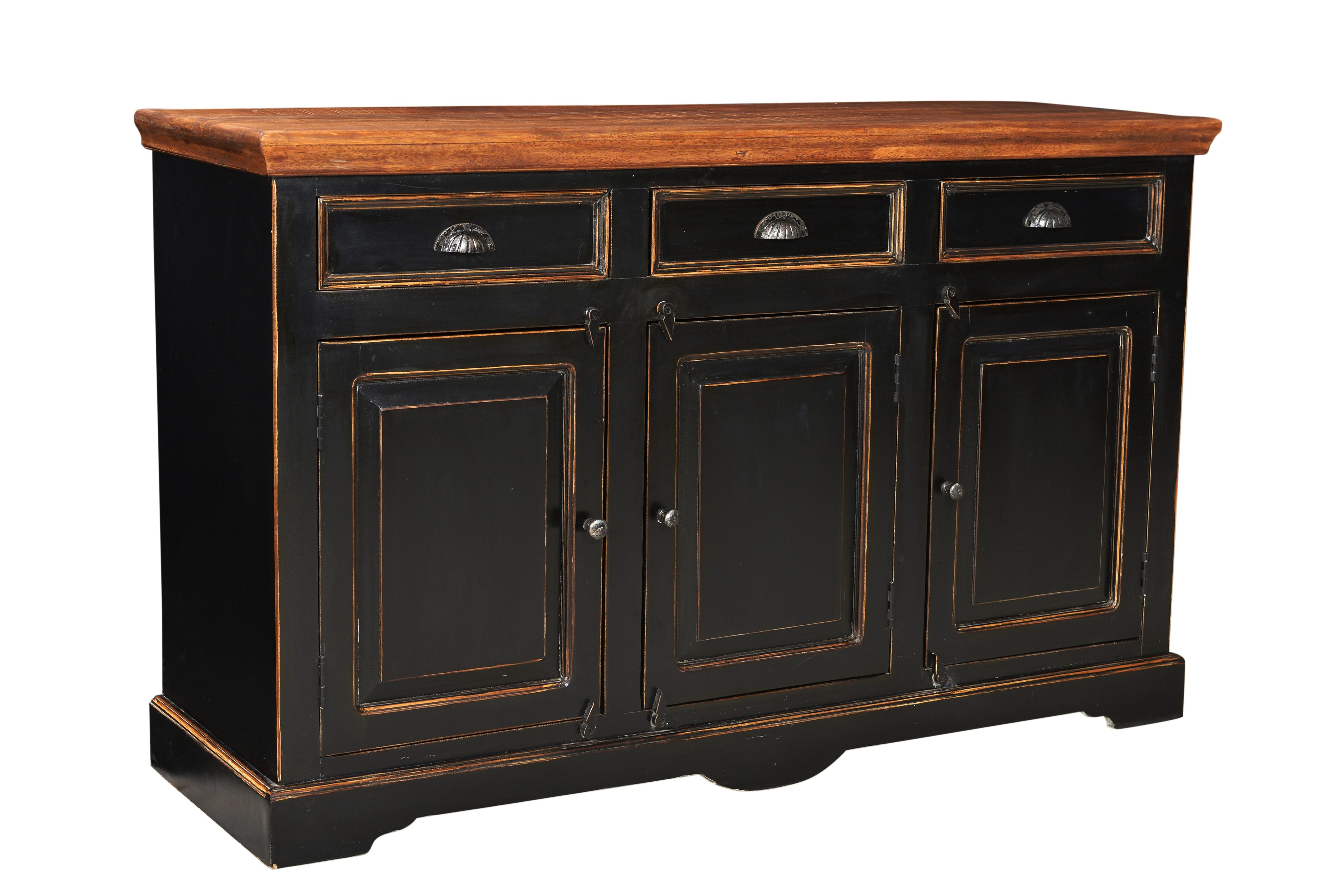 CORSICA Sideboard – Schwarz mit honigfarbiger Deckplatte – Bild 2