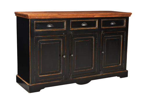 CORSICA Sideboard – Schwarz mit honigfarbiger Deckplatte – Bild 2