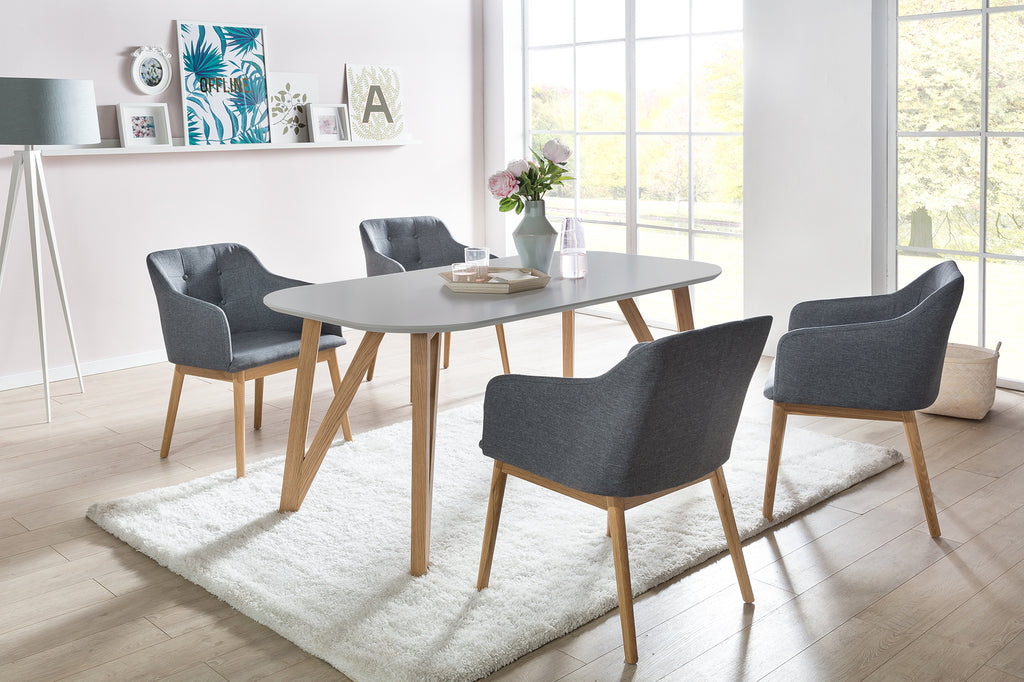Sales Fever - Esstisch 180x90x76 cm grau Eiche