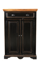 CORSICA Highboard – Schwarz mit honigfarbiger Deckplatte