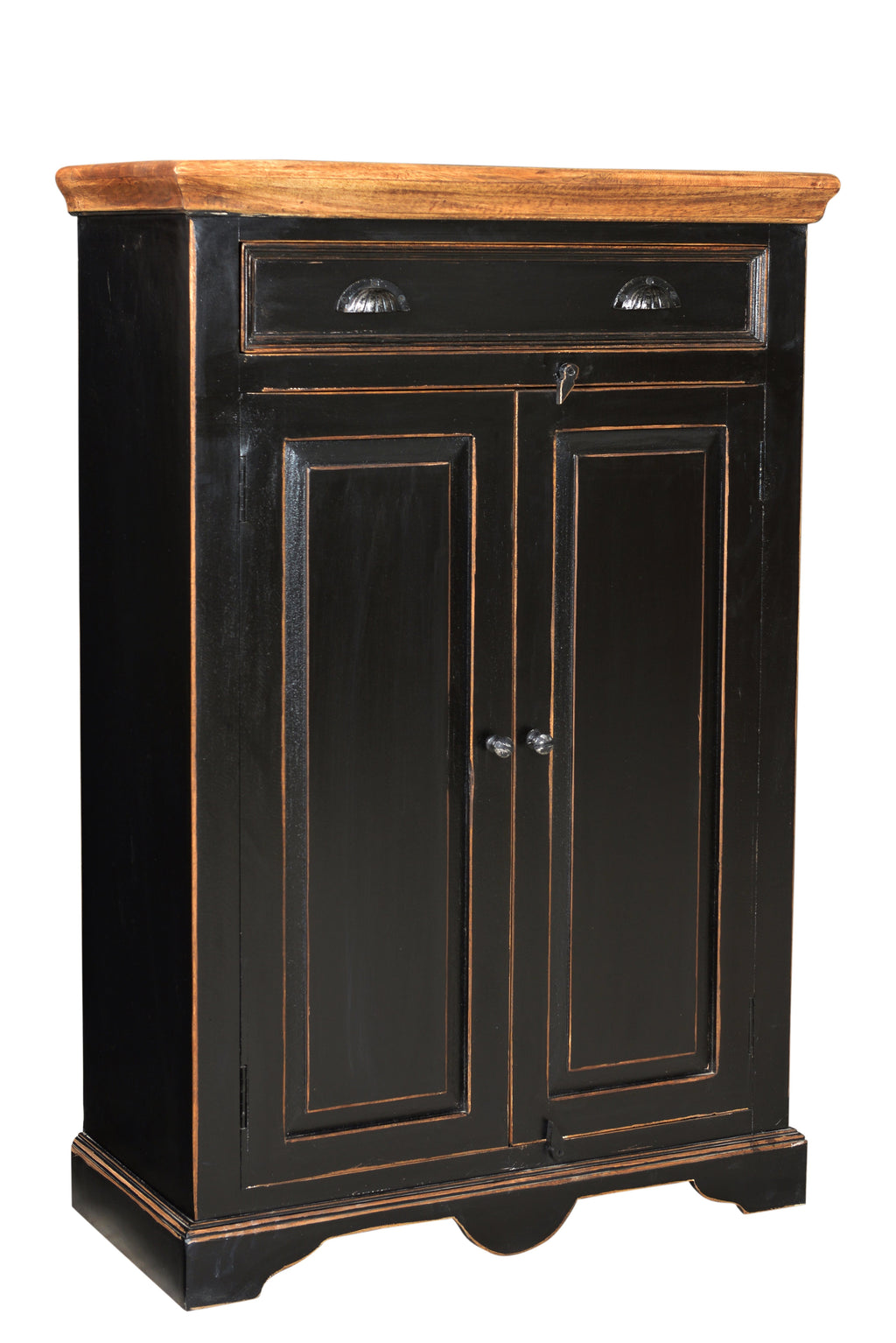 CORSICA Highboard – Schwarz mit honigfarbiger Deckplatte – Bild 2