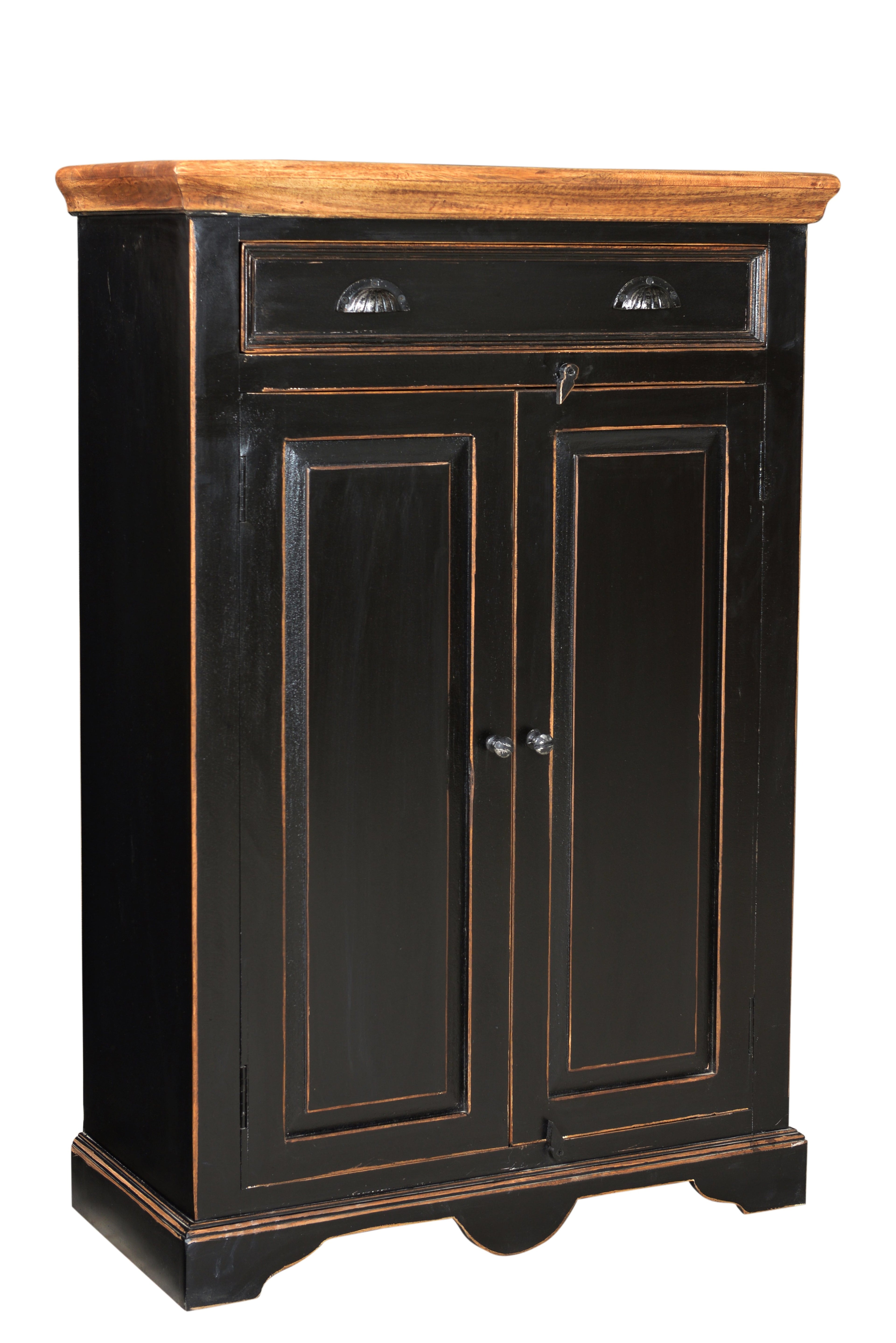 CORSICA Highboard – Schwarz mit honigfarbiger Deckplatte – Bild 2