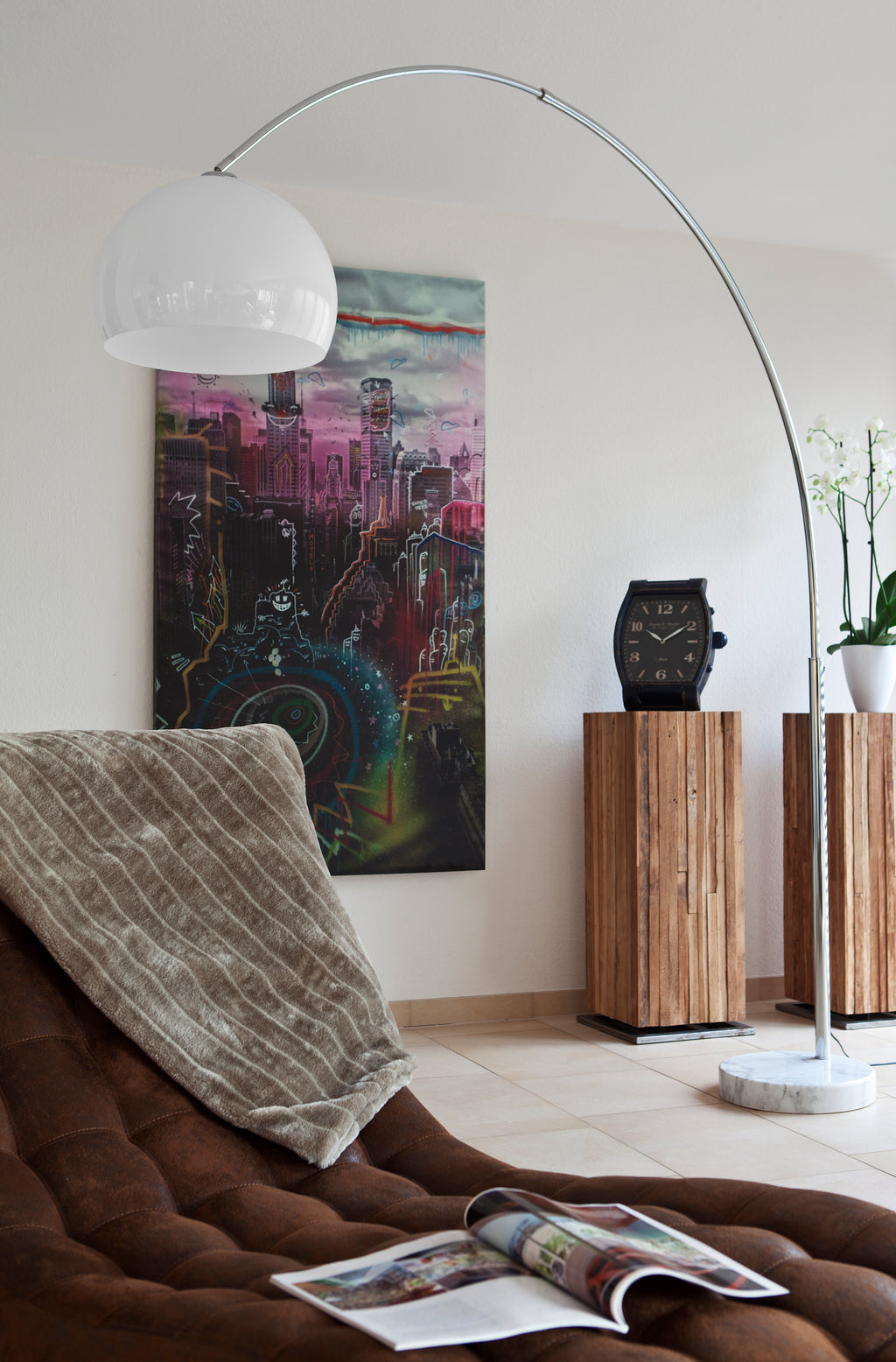Sales Fever - Bogenlampe 230 cm weiß Kunststoff