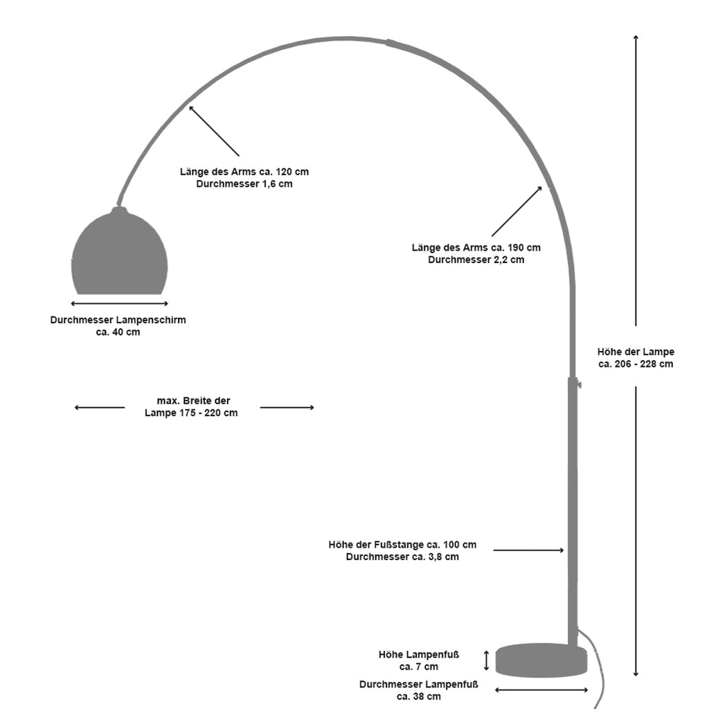 Sales Fever - Bogenlampe 230 cm weiß Kunststoff