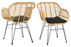 Sales Fever - Armlehnstuhl Rattanoptik 2er Set natur