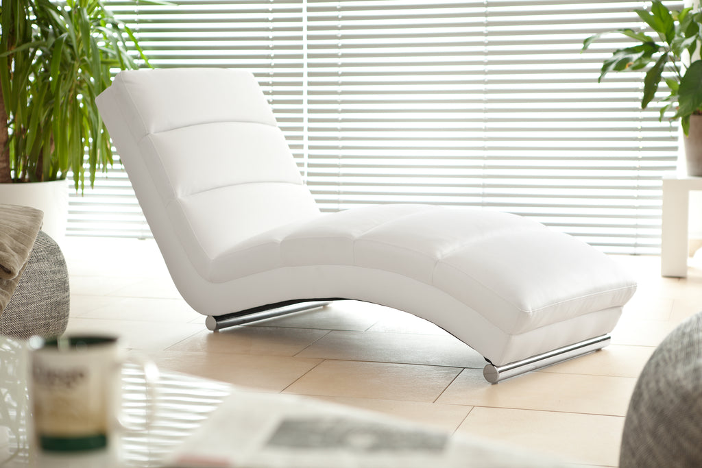 Sales Fever - Relaxliege weiß Kunstleder-Optik