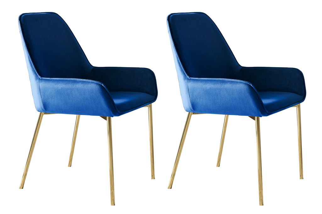 Sales Fever - Esszimmerstuhl 2er Set blau Samt #