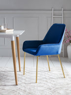Sales Fever - Esszimmerstuhl 2er Set blau Samt #