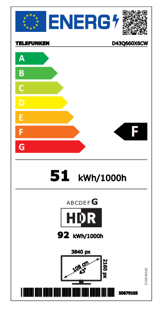 Smart TV Telefunken QLED D 43 Q 660 X6 CW