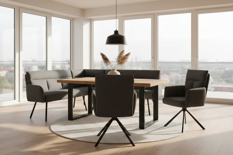 Esszimmertisch 160cm + Eckbank Sofia + 2x Esszimmerstühle Sofia