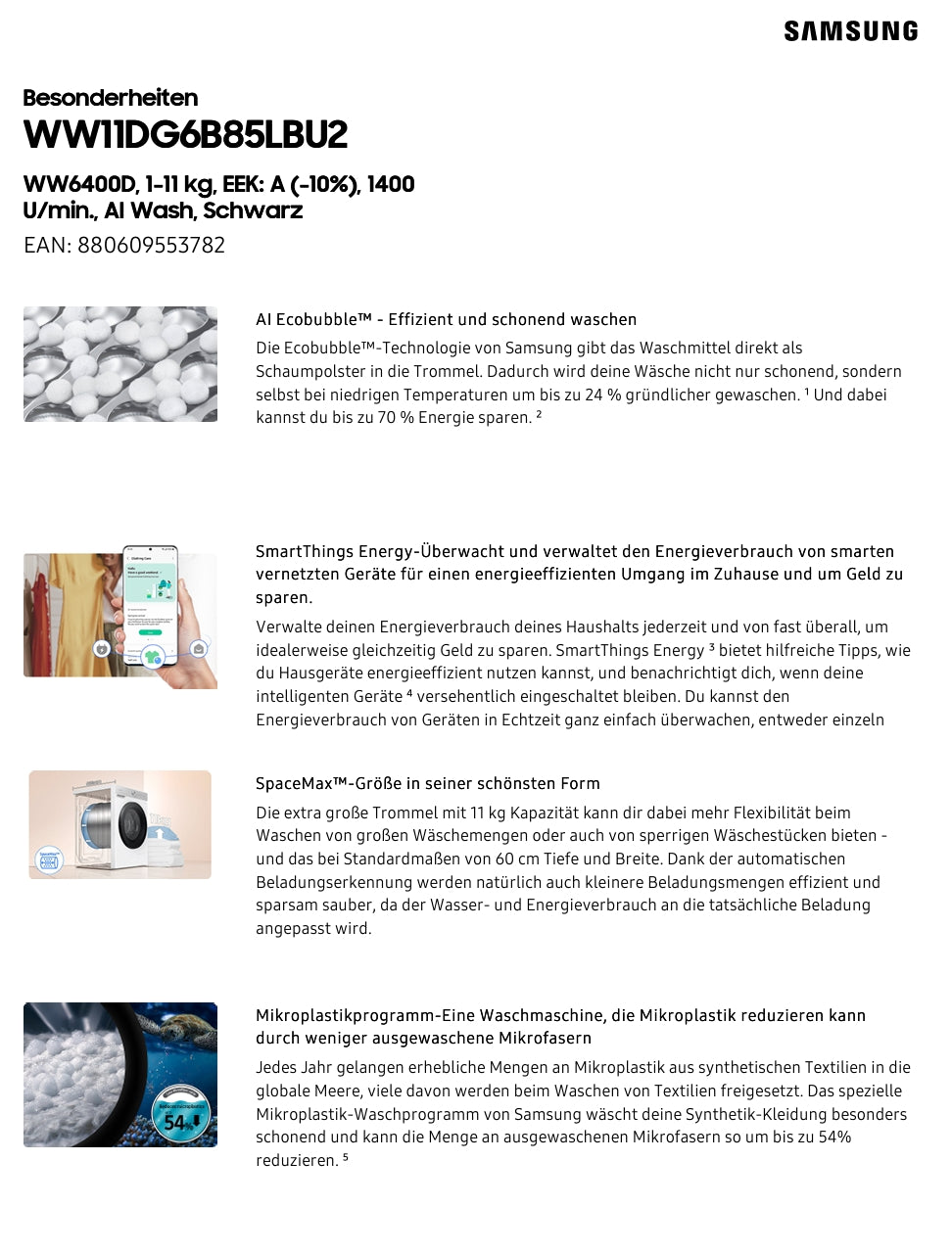 Samsung WW 11 DG 6B85 LBU2 inkl. 5 Jahre Garantie!!