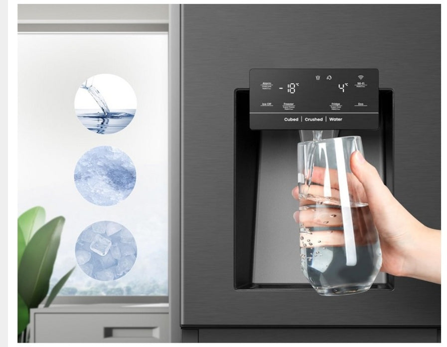 Hisense Side-by-Side schwarz mit Wassertank - RS 818 N4 TFE *E