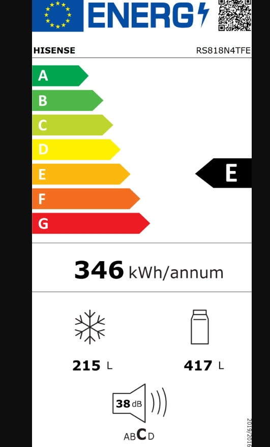 Hisense Side-by-Side schwarz mit Wassertank - RS 818 N4 TFE *E