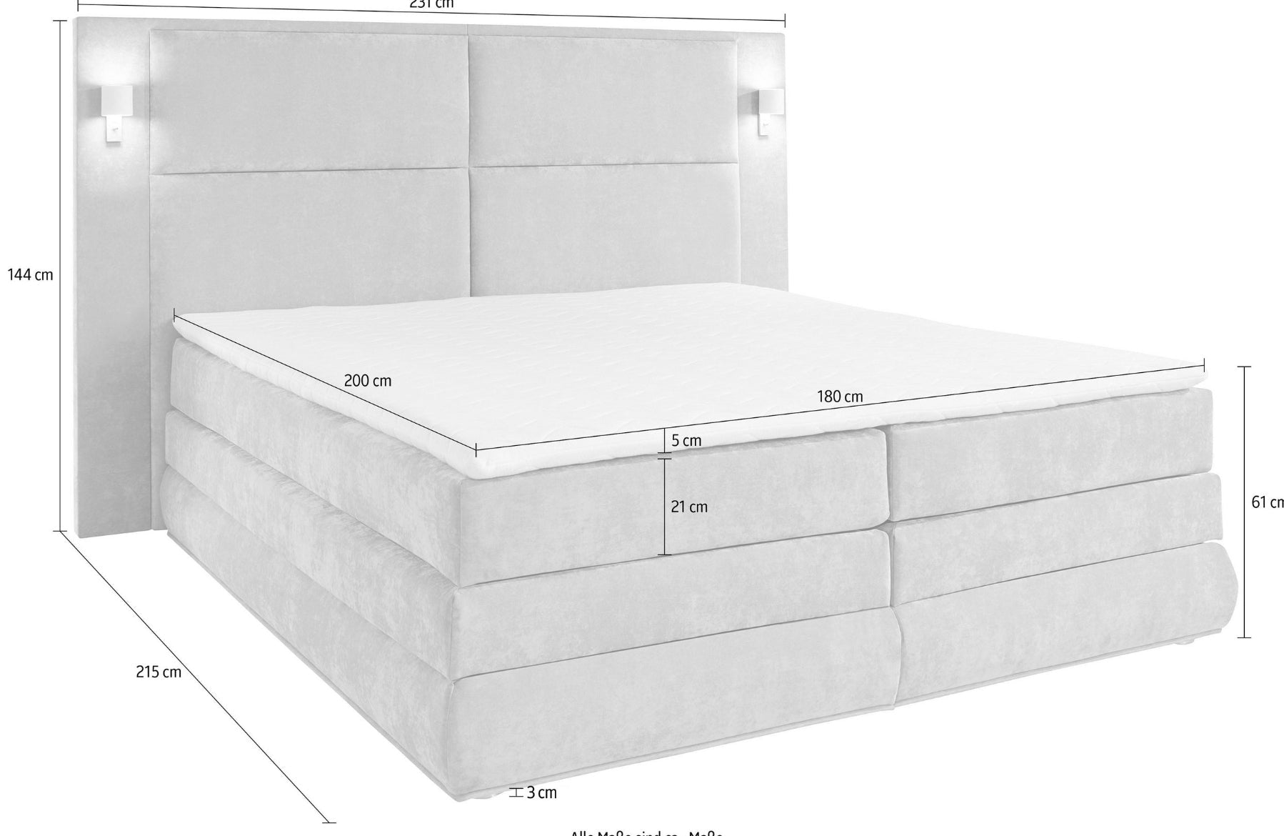 Boxspringbett 180 x 200cm Einzelstück / Posten  Aktion