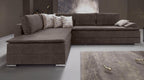 Ecksofa mit Dauer-Schlaffunktion + integrierten Boxspringbett 180x200cm
