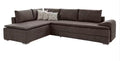 Ecksofa mit Dauer-Schlaffunktion + integrierten Boxspringbett 180x200cm