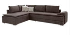 Ecksofa mit Dauer-Schlaffunktion + integrierten Boxspringbett 180x200cm