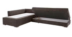 Ecksofa mit Dauer-Schlaffunktion + integrierten Boxspringbett 180x200cm