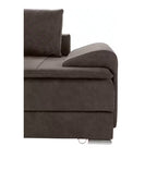 Ecksofa mit Dauer-Schlaffunktion + integrierten Boxspringbett 180x200cm