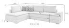 Ecksofa mit Dauer-Schlaffunktion + integrierten Boxspringbett 180x200cm