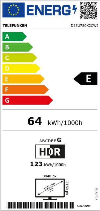 Telefunken Smart-TV 4K HDR UHD 55 Zoll D 55 U 750 X2 CWI !! inkl. 5 Jahre Garantie !!