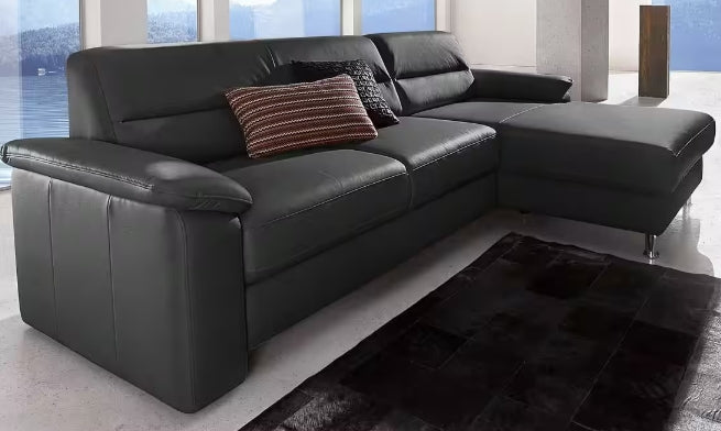 Ecksofa Ascara L-Form in schwarz mit Bettfunktion