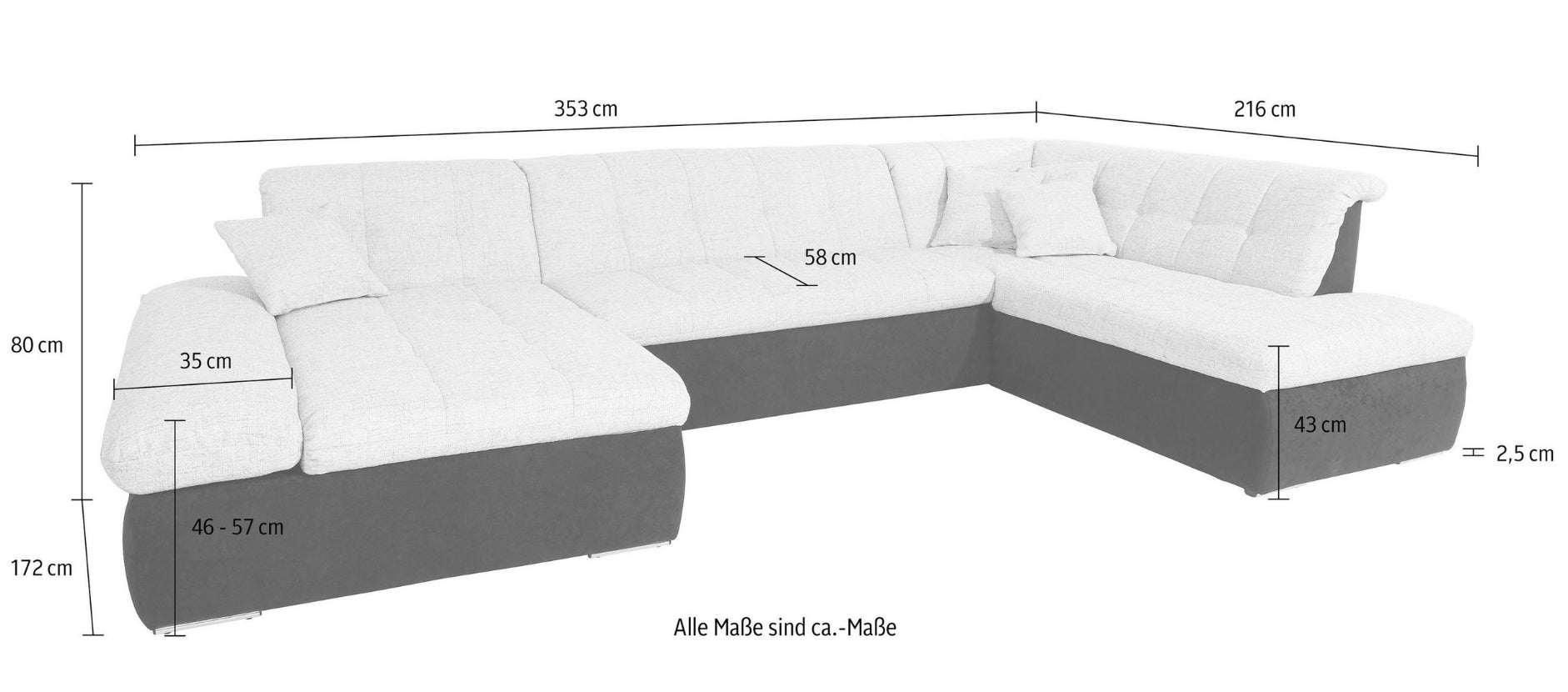 Wohnlandschaft XXL mit Schlaffunktion