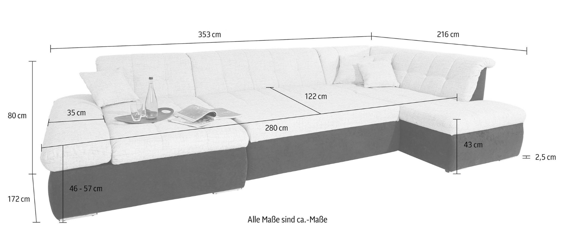Wohnlandschaft XXL mit Schlaffunktion