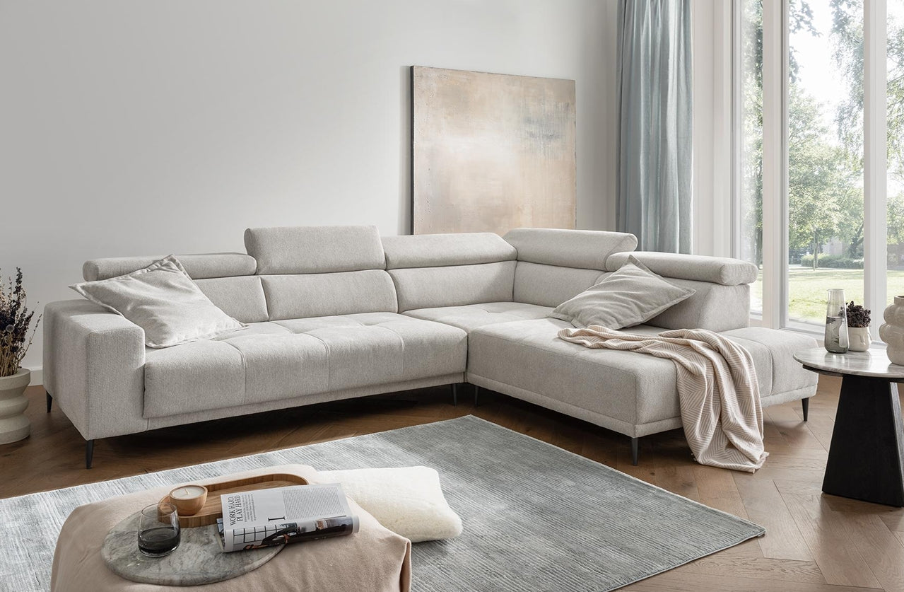 Ecksofa Intera mit elektrischem Sitzvorschub Corto beige