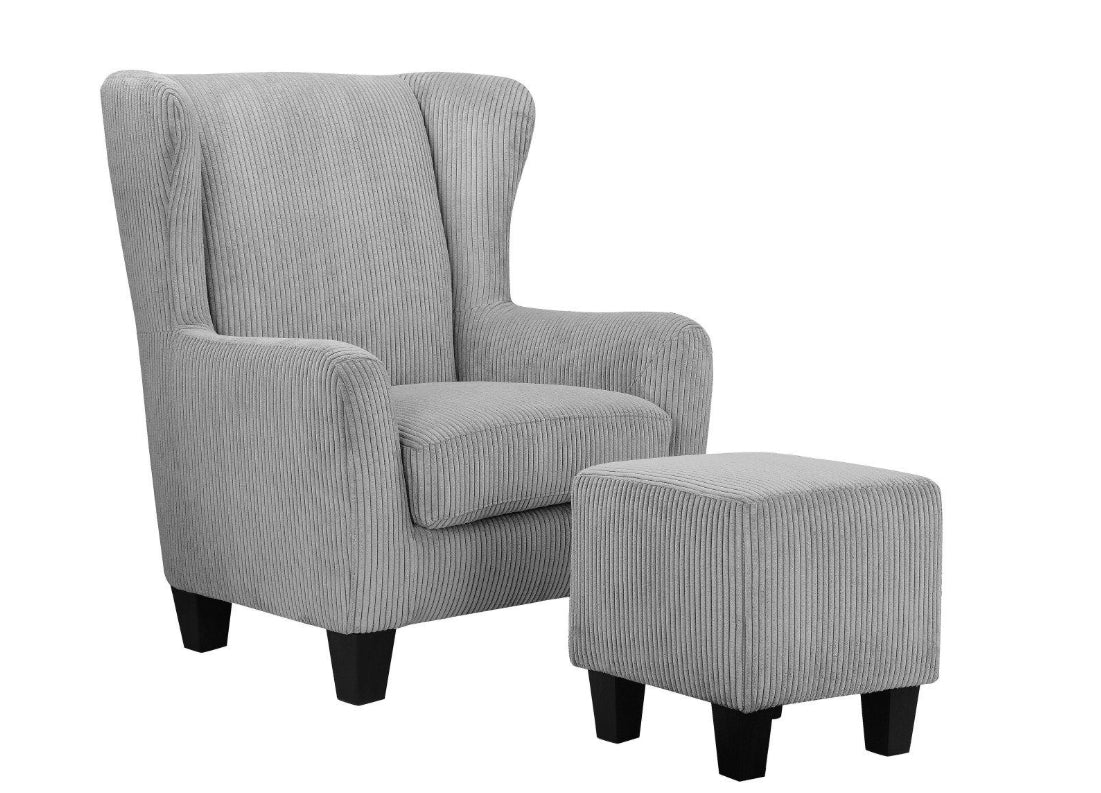 Ohrensessel mit Hocker